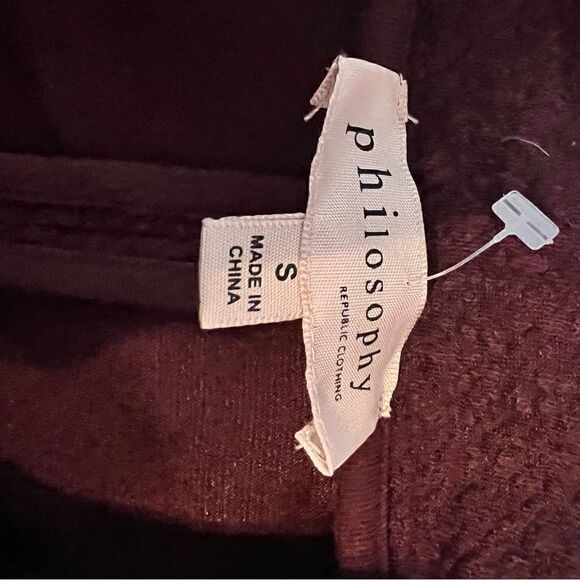 Philosophy Long Cardigan Sweater Plum Small - Picture 7 of 11